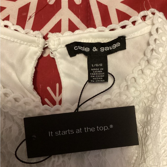 Elegant White Lace Sleeveless Top - Picture 3 of 3